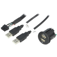 C0012 | Alimentation Auto USB | 2x USB-A 5V/2,1A | 0,9 m