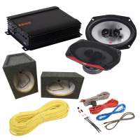 6x9 Audio Pakket Grijs | Pulse 69-V3 Speakers + MDF Behuizingen + Versterker | Complete Set