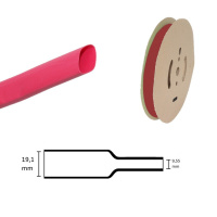 Schrumpfschlauch | 19,1mm > 9,55mm | Rot | Verkauf pro Meter