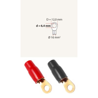 Cosse | 16 mm² | Ø Trou 6,4 mm | 2x Rouge, 2x Noir