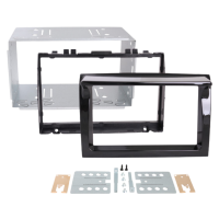 2-DIN Montagerahmen | Citroën Jumper / Fiat Ducato / Peugeot Boxer | Glänzend Schwarz