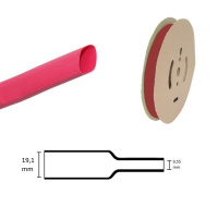 Schrumpfschlauch | 19,1mm > 9,55mm | Rot | Verkauf pro Meter