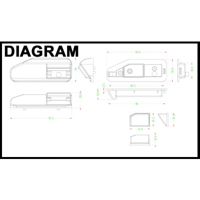 Afbeelding van Achteruitrijcamera Handgreep geschikt voor Lexus ES240/350 - LED kw