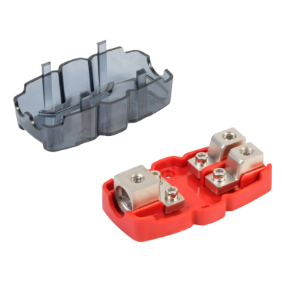 Afbeelding van CLFD-V7 | 2-Weg Distributieblok | ANL & Mini-ANL | 0/4/8 AWG | Nikkel Afwerking