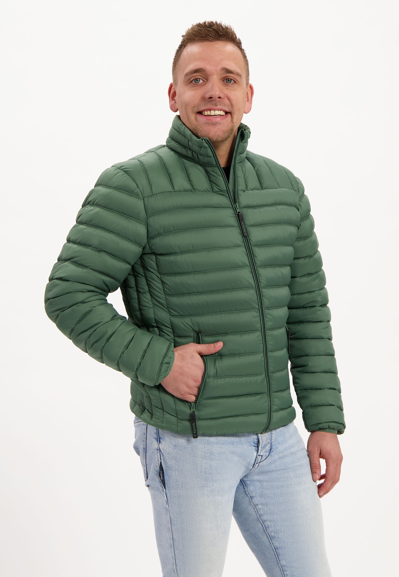YOUTHUP Herenjas Lichtgewicht Zomer Sportjas met Mouw Zak Vrijetijd Winddicht Bomberjack, Groen, 4XL