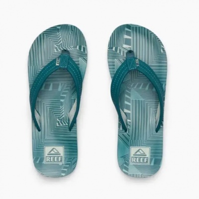 Reef Ahi Jongens Slippers Sage Stripe