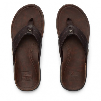 Reef Leather Offshore Dark Brown Slippers Heren