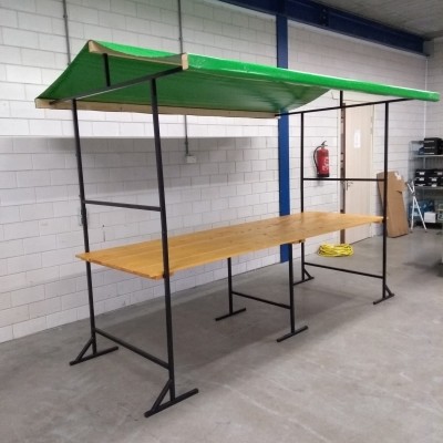 Marktkraam groen dak 300 x 100 cm Marktkraam groen dak 300 x 100 cm