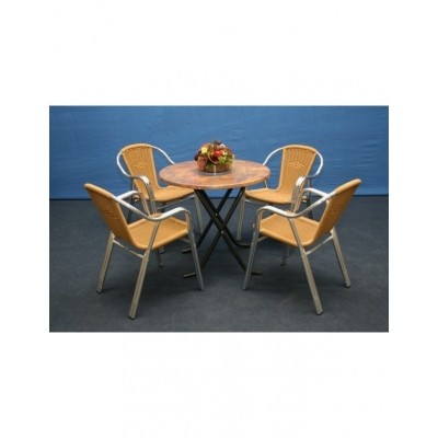Tafels met marmerblad bruin dia 80 cm Tafels met marmerblad bruin dia 80 cm
