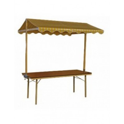Partykraam geel/wit dakje 200 x 80 cm Partykraam geel/wit dakje 200 x 80 cm