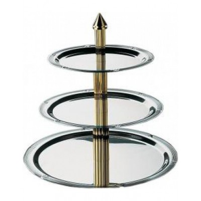 Foto van Gebakstandaard met 3 plateaus r.v.s.