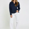Afbeelding van Dubarry Brownville Merino Blend Trui – Preppy & Nautische Kabeltrui Navy