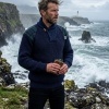 Afbeelding van Byreman Chunky Knit Sjaalkraag British Wool Navy 