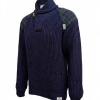 Afbeelding van Byreman Chunky Knit Sjaalkraag British Wool Navy 