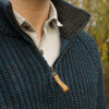 Afbeelding van Aran Crafts fisherman's rib half zip- peacock