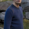 Afbeelding van Fisherman out of Ireland Crew Neck met Seed Stitch Indigo