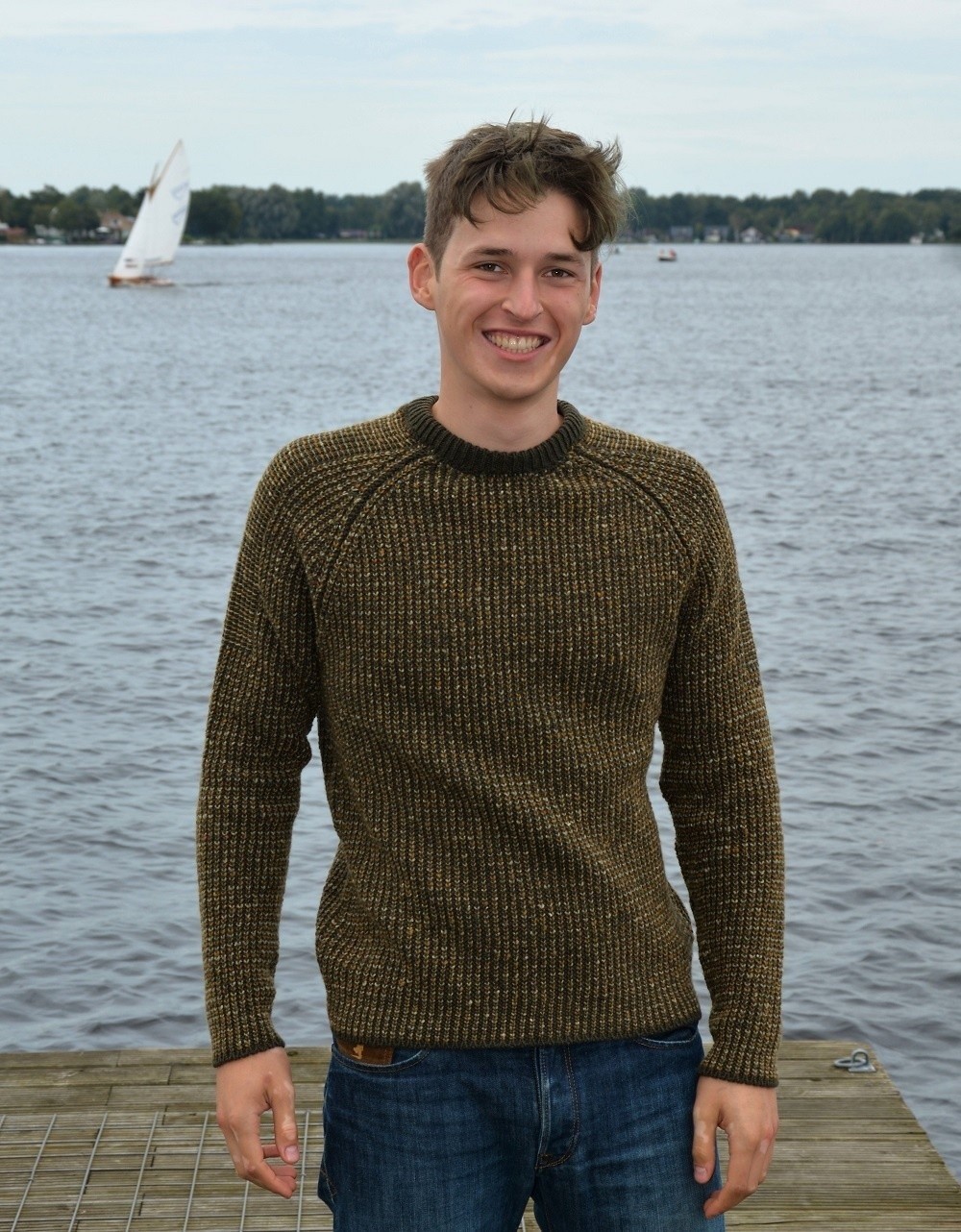 Fisherman out of Ireland Raglan Crewneck trui mos Foto van Fisherman out of Ireland Raglan Crewneck trui mos