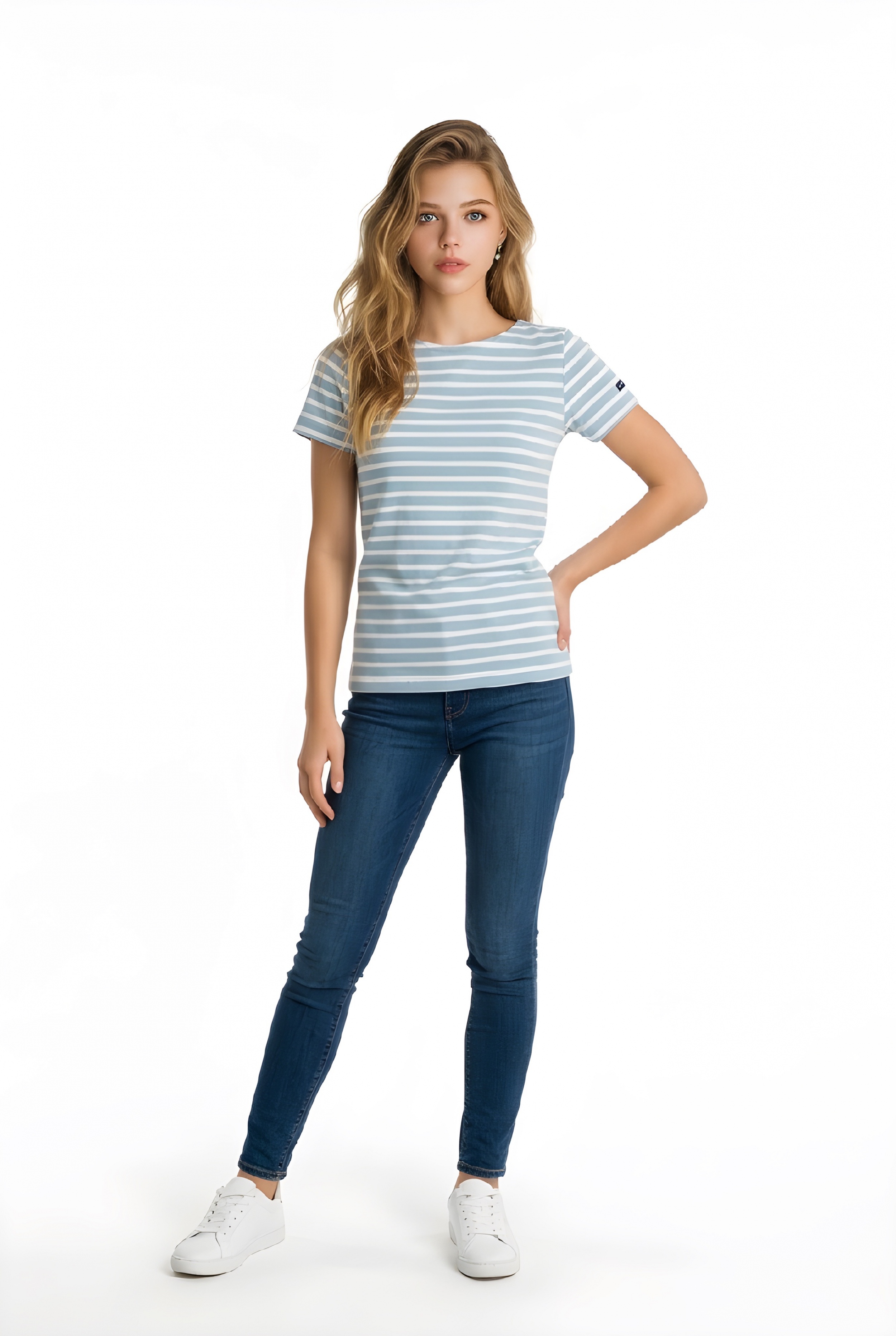 Saint James Etrille II Bretonse Streep Shirt nuance/neige