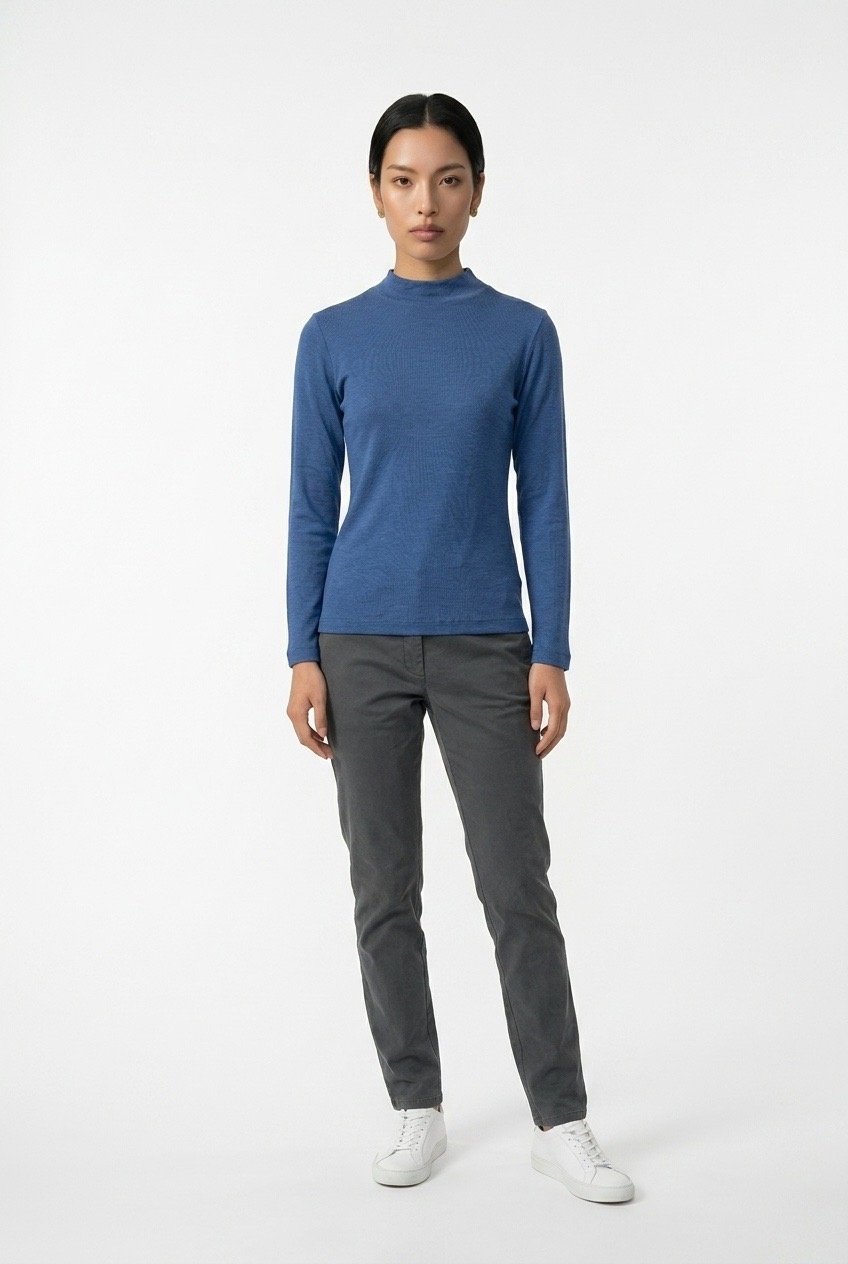 Bay Road Merinos Willow Turtle Neck Biscay Blue
