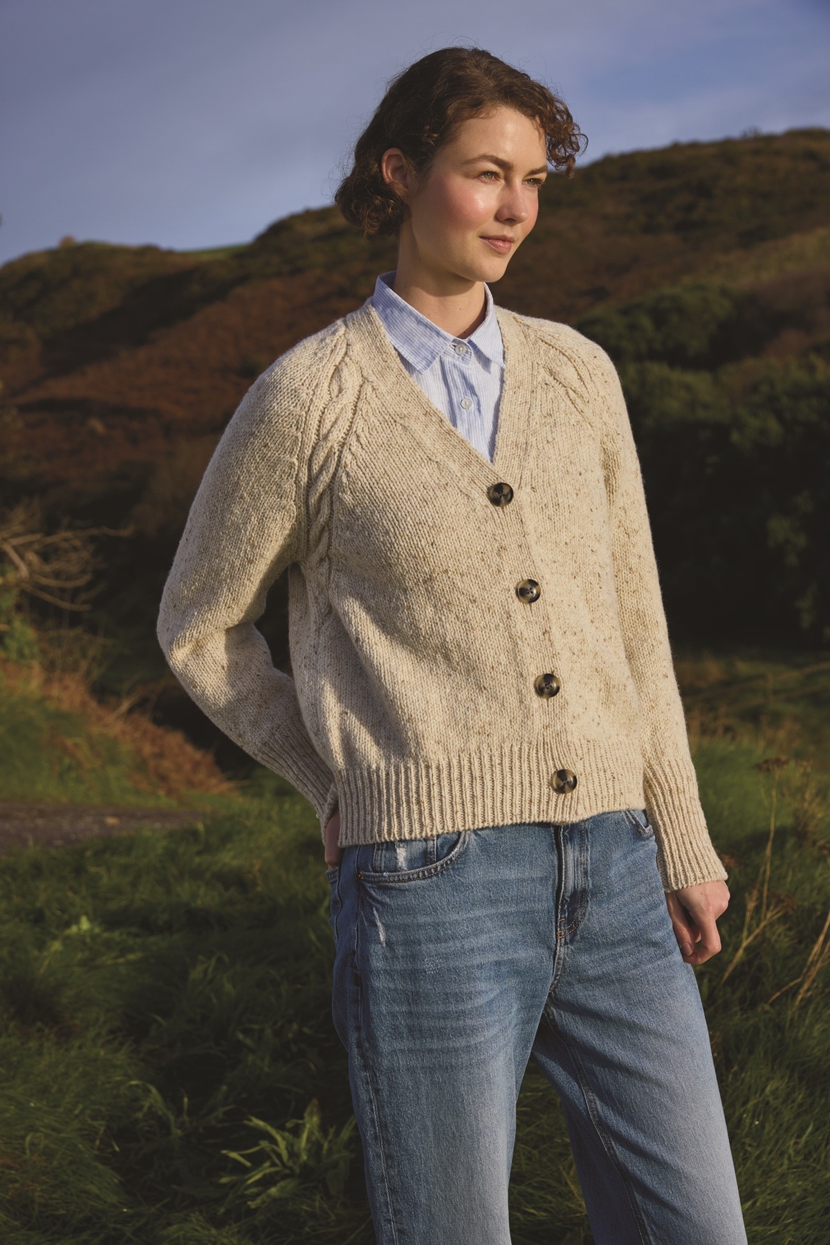 Fisherman out of Ireland Vest Kabel Detail Báinín