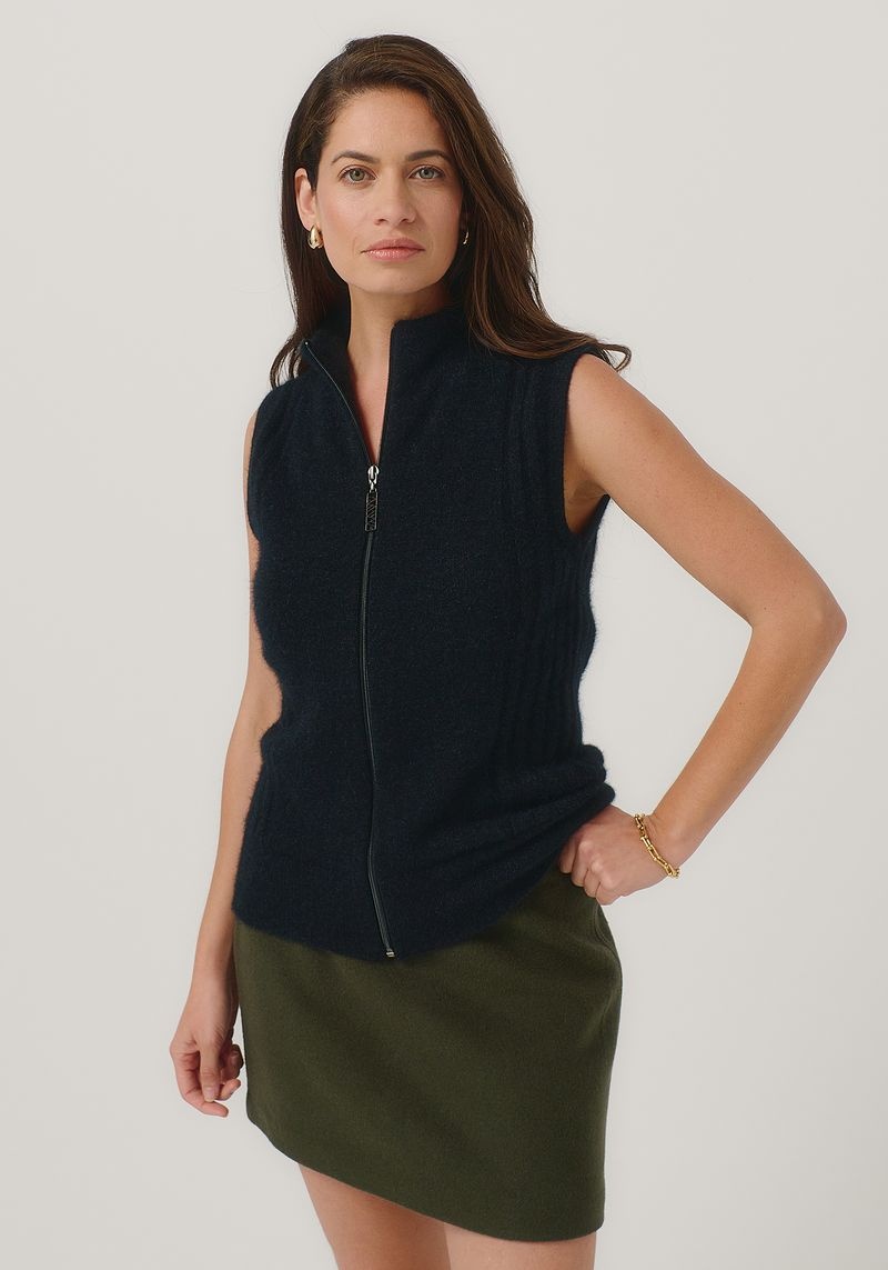 Merinomink Mattison Mouwloos Vest Possum, Merino & Zijde