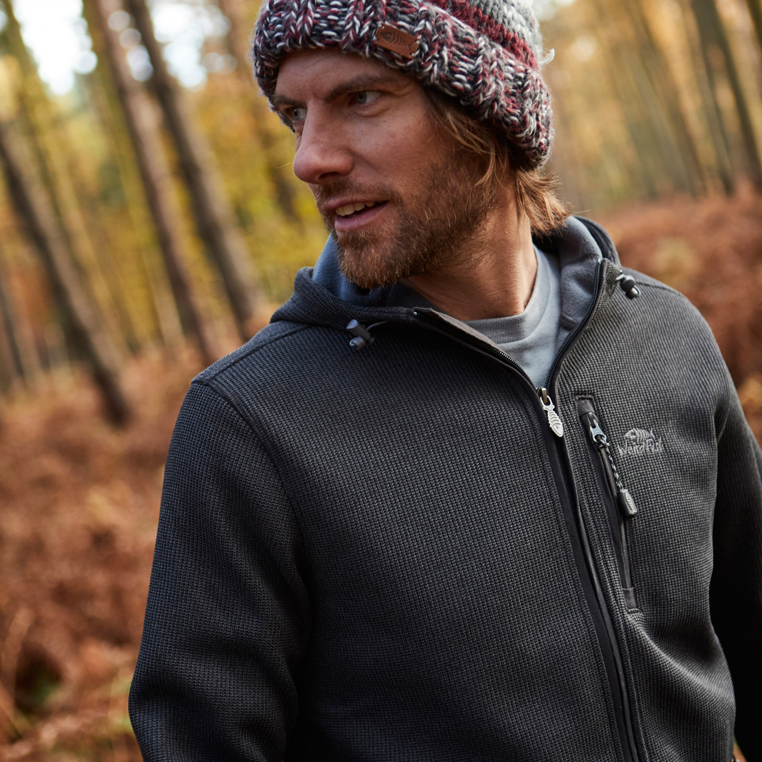 Weird Fish Lockie Full Zip Hooded Fleece antraciet Foto van Weird Fish Lockie Full Zip Hooded Fleece antraciet