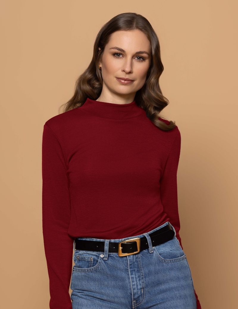 Bay Road Merinos Willow Turtle Neck Bordeaux