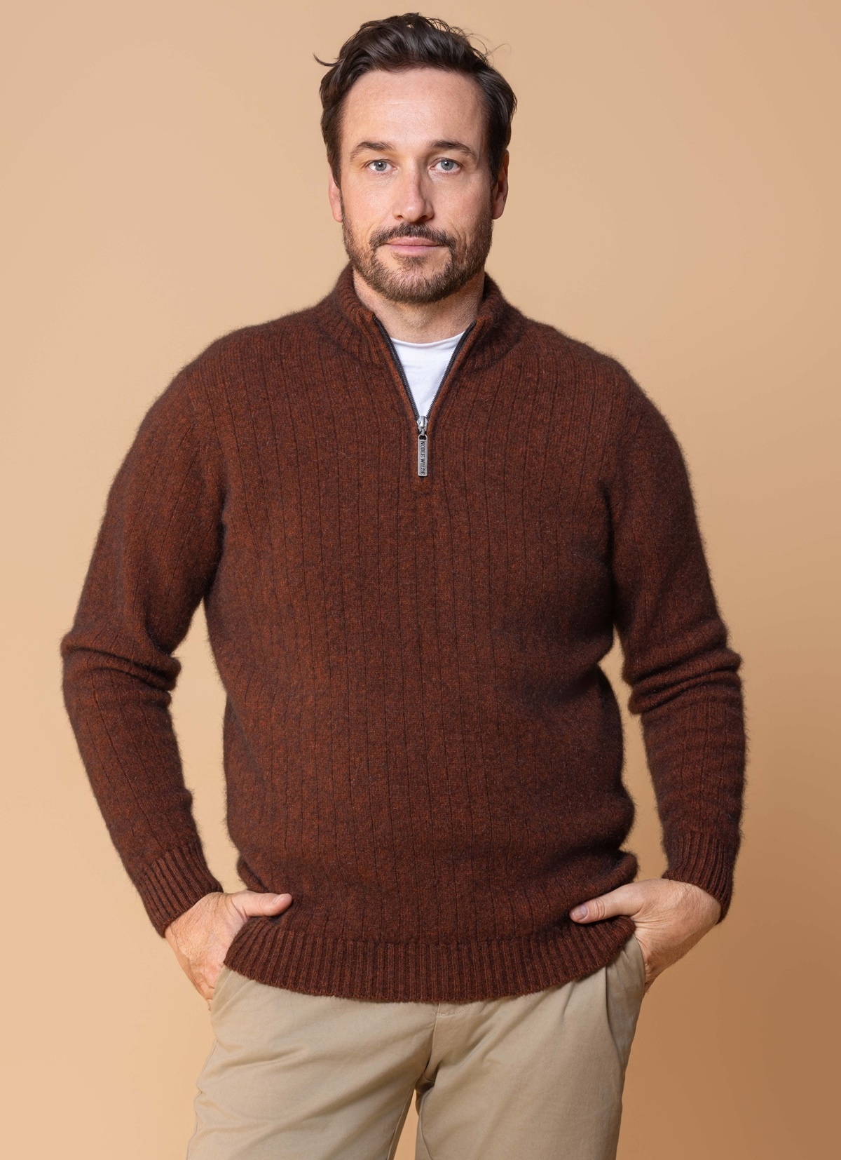 Noble Wilde Sefton Half Zip Possum, Merino & Zijde