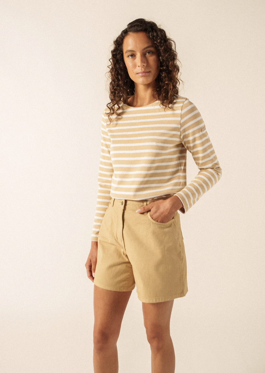 Saint James Méridien Breton shirt- Toile/Neige