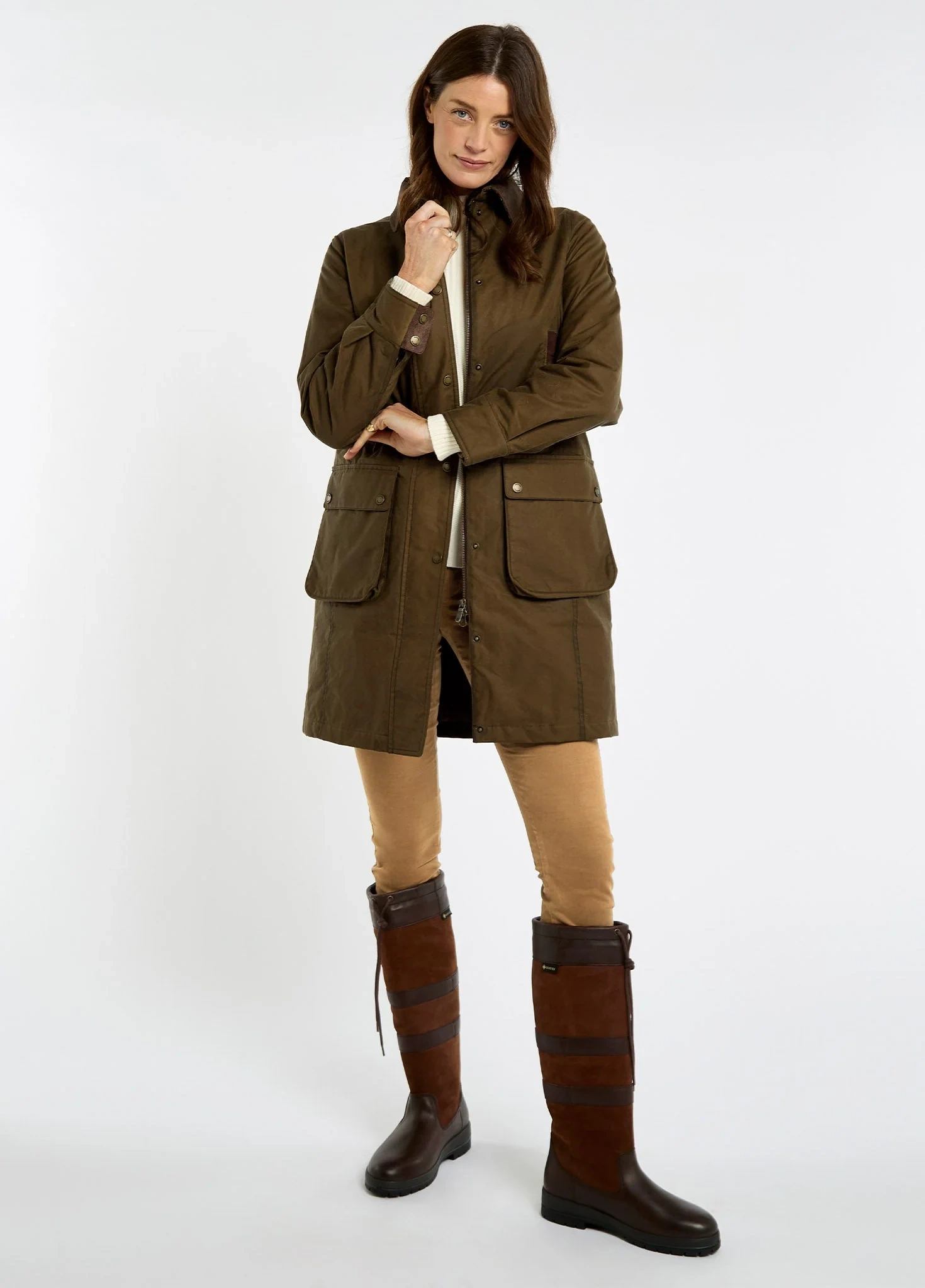 Dubarry Clifford Dames Wax Jas – PrimaLoft® & Leren Details