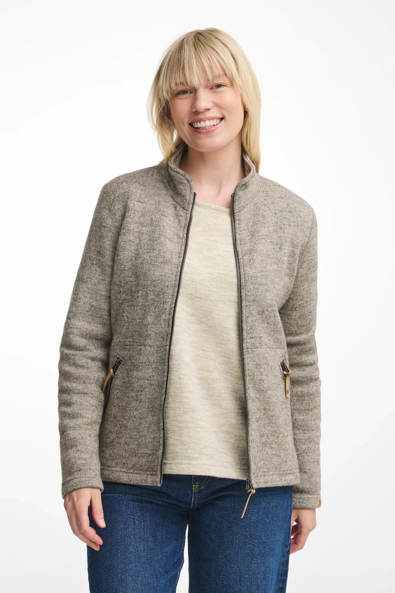  Ivanhoe Twig Vest Ongeverfde Wol Latte