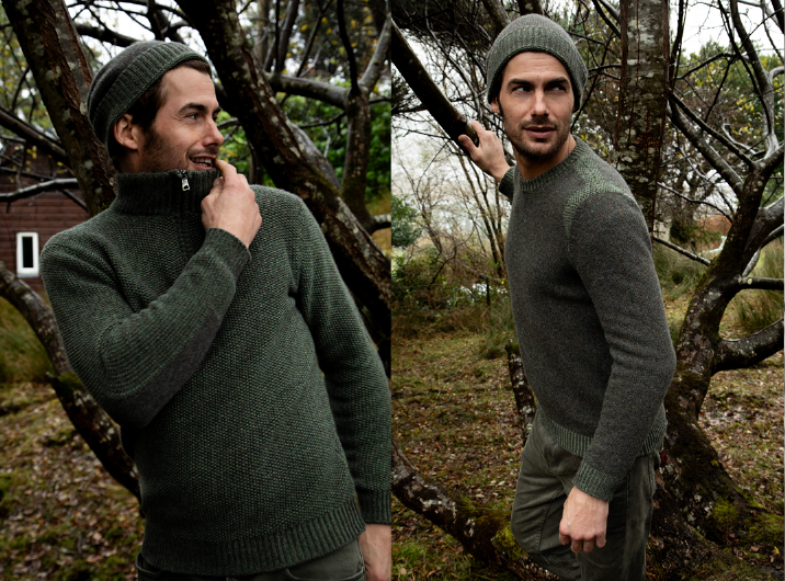 Fisherman out of Ireland Seed Stitch Trui met Rits Field Fisherman out of Ireland Seed Stitch Trui met Rits Field