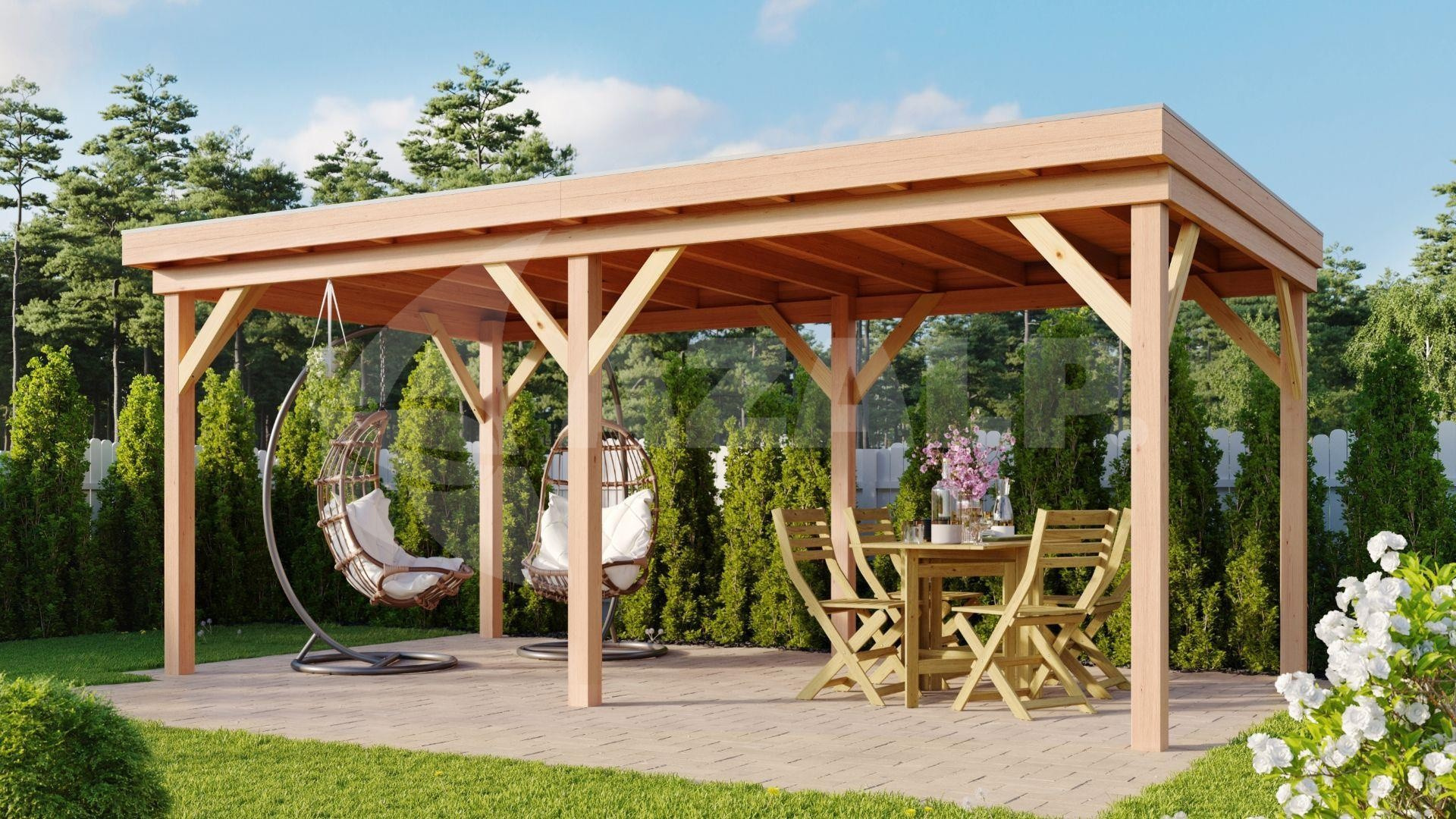 WoodAcademy Duke Douglasie Gartenlaube 680x400 cm Kaufen bei Azalp.de