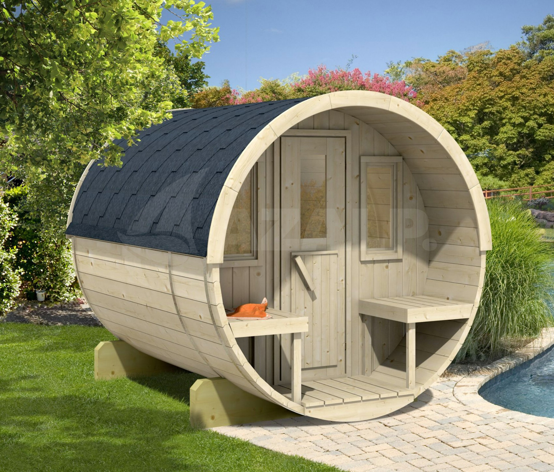 Ilogreen Fasssauna Eco, 205x250 cm Kaufen bei Azalp.de