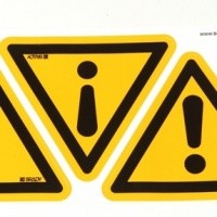 waarschuwingssticker met uitroepteken 