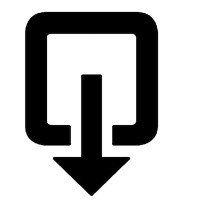 Sticker uitgang met pijl naar onderen