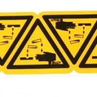 Waarschuwingssticker voor bijtende stoffen klein 