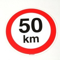 Verbodssticker maximum snelheid 50km