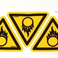 Waarschuwingssticker Waarschuwing voor oxiderende stoffen