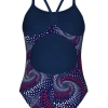 Afbeelding van Arena Fireflow Swimsuit Lightdrop Navy-Team-Red White Blue