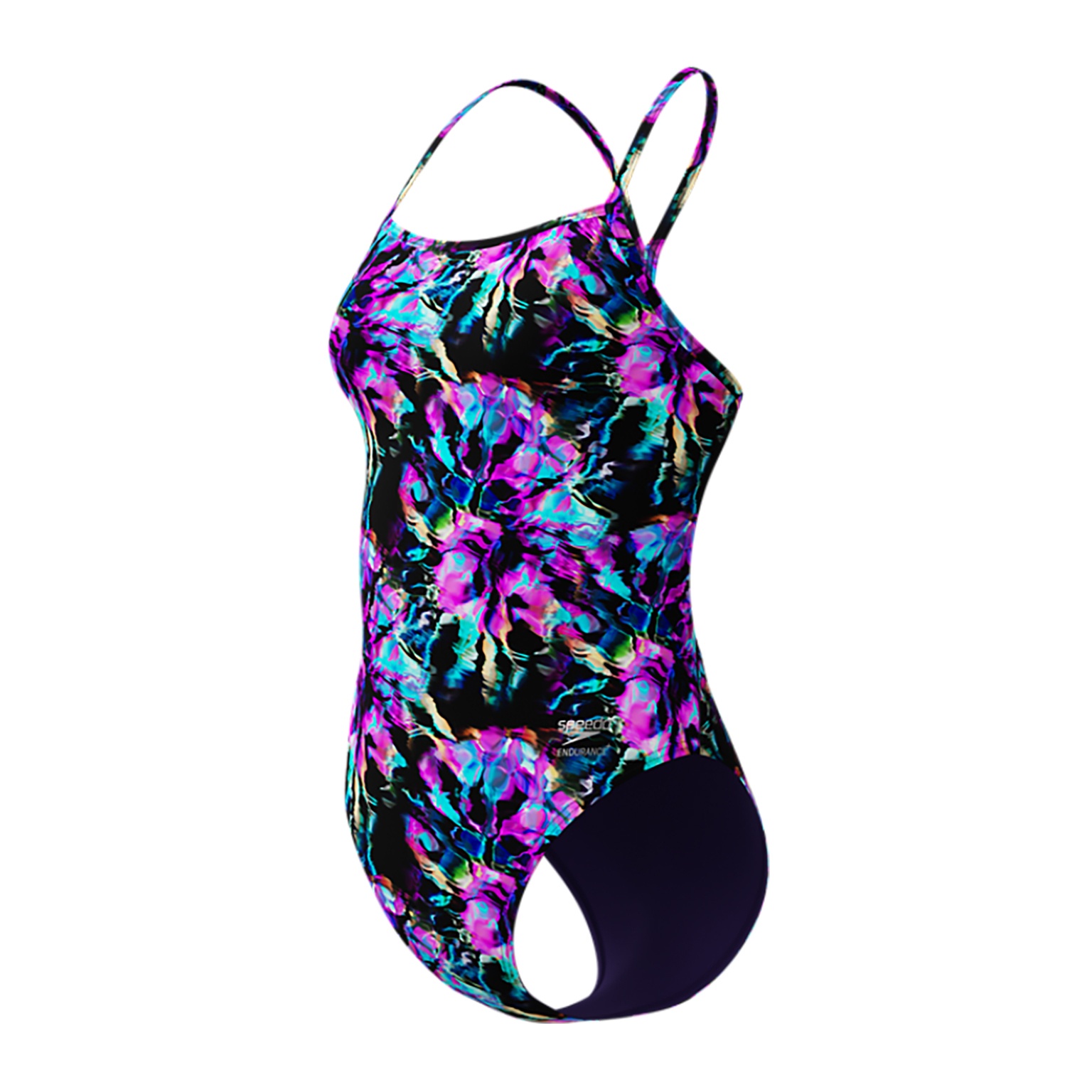Speedo ECO+ Printed V-Back Black-Purple