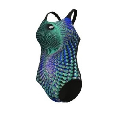 Foto van Arena Peacock Swim Pro Back Multi Green-Black
