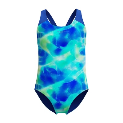 Foto van Speedo badpak ECO+ Print Splashback Blu/Green
