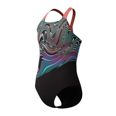 Foto van Speedo badpak ECO+ Print Placement Powerback Bla/Red