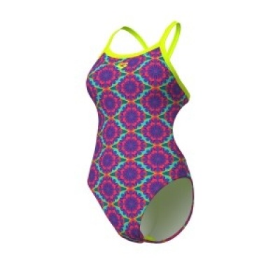 Foto van Arena Floral swimsuit Challenge Back Violet Multi-Artic Lime