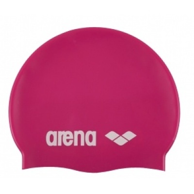 Foto van Arena badmuts classic silicone Fuchsia-White