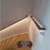 Stalen trapleuning met LED verlichting - Rechthoek 40x20 - Met leuninghouders type L1 