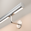 RVS trapleuning met LED-verlichting – Geborsteld RVS – Rond 42 mm – Met leuninghouders type R1