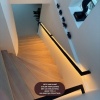 Afbeelding van Stalen trapleuning met LED verlichting - Rechthoek 40x20 - Met leuninghouders type L1 