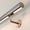 Stalen trapleuning met LED verlichting - Anodic brown - Rond 42mm - Met leuninghouders type R1